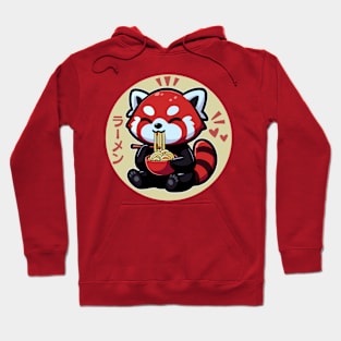 Cute Red Panda Eating Ramen Noodles Hoodie